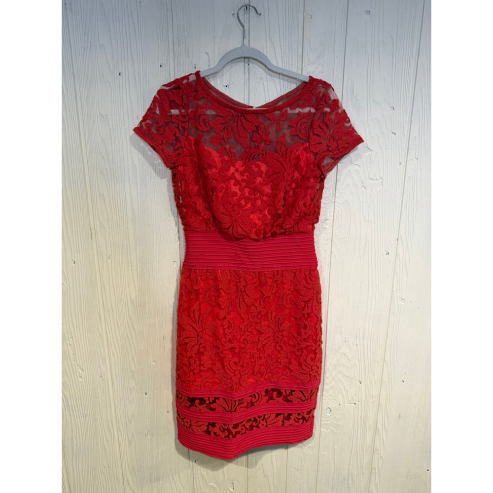 Women's TADASHI SHOJI Red Lace Mini Dress Size 6